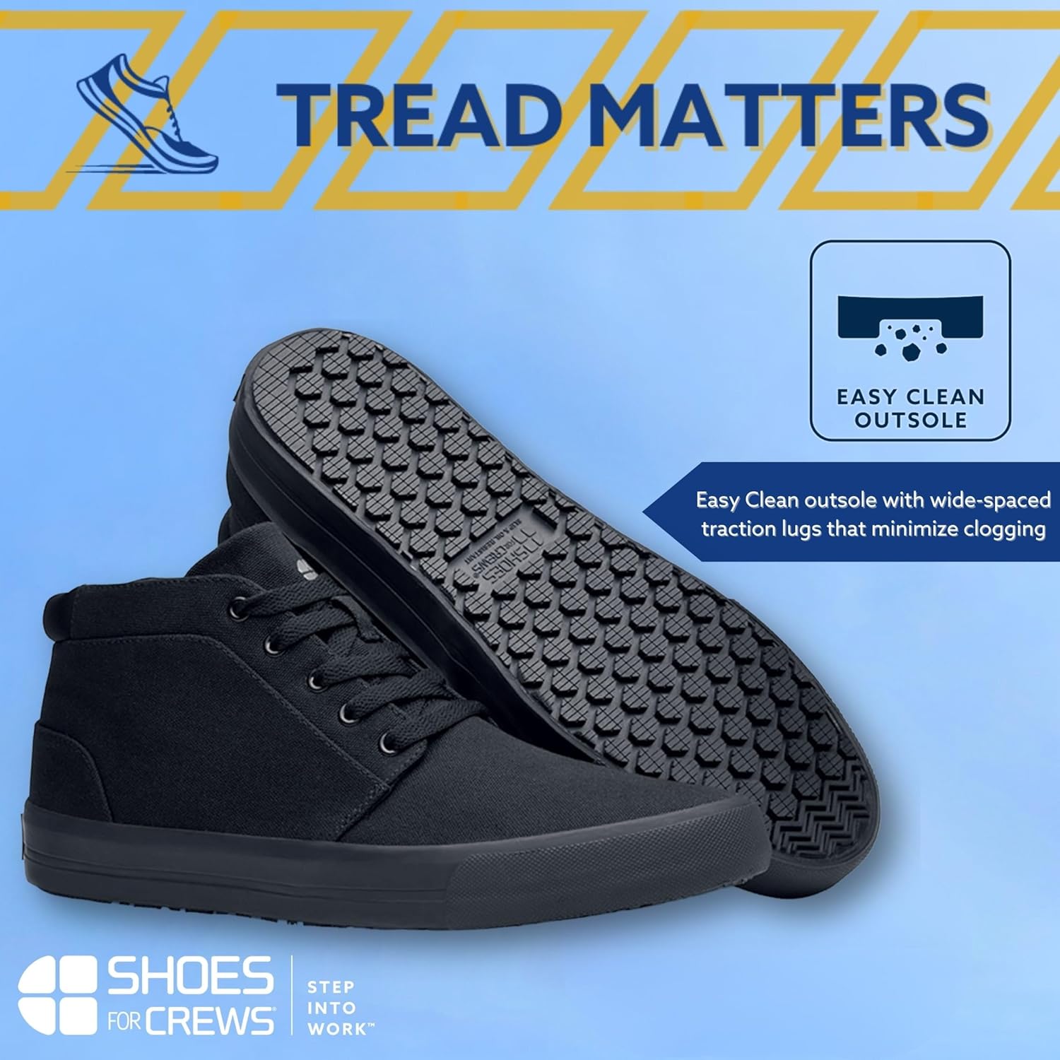 Кроссовки Shoes for Crews для работы для мужчин и женщин с противоскользящей подошвой - Удобная обувь для работы на скользких поверхностях для сотрудников общественного питания, гостиничного бизнеса и розничной торговли - Cabbie II, черный — фото 3