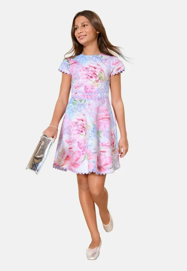 Платье повседневное, прямого кроя, с короткими рукавами Lipsy, Pink Floral