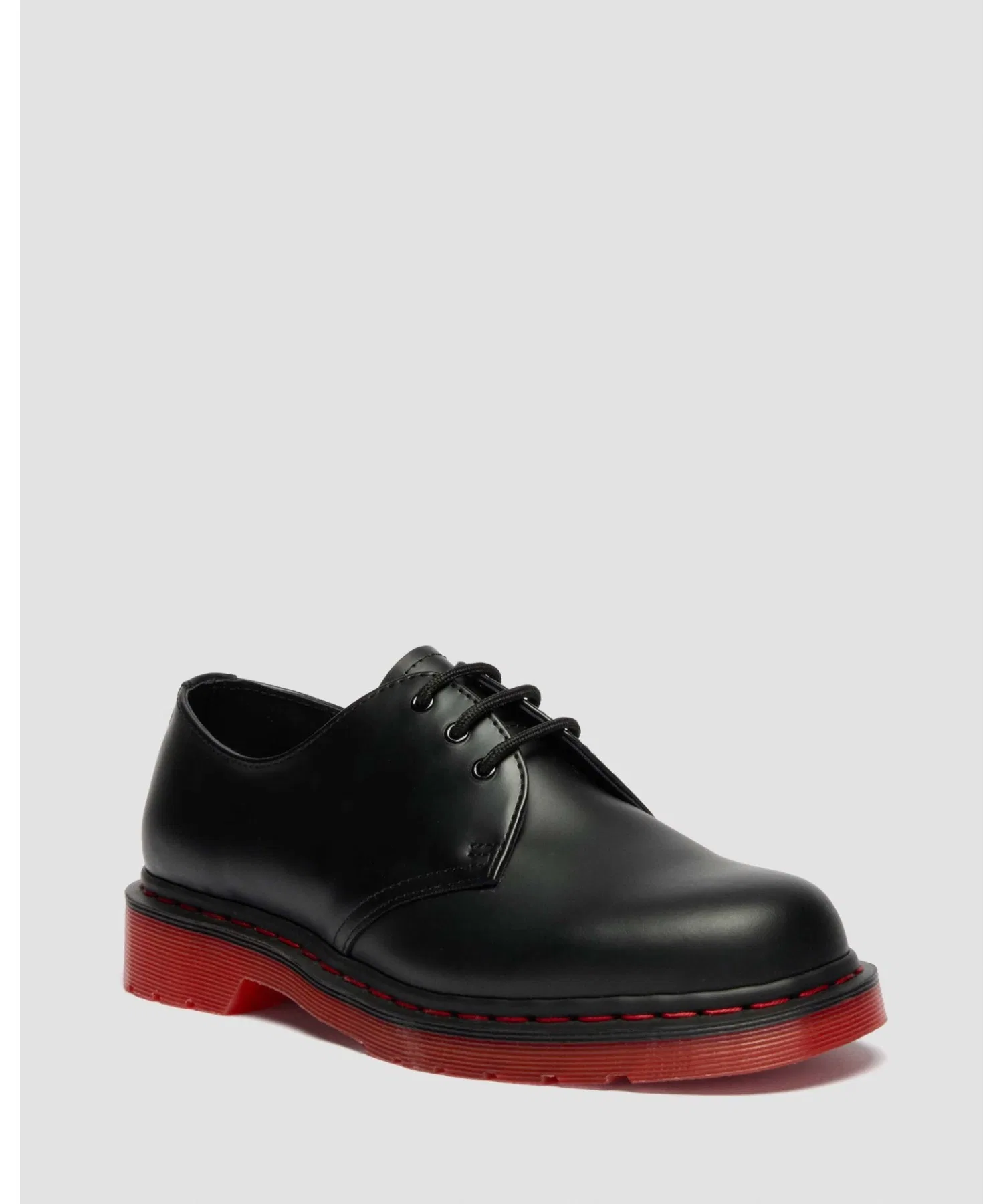 Унисекс ботинки Dr. Martens 1461 II с красной подошвой чёрные
