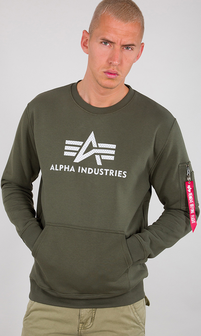 

Толстовка Alpha Industries 3D Logo Sweatshirt, оливковый