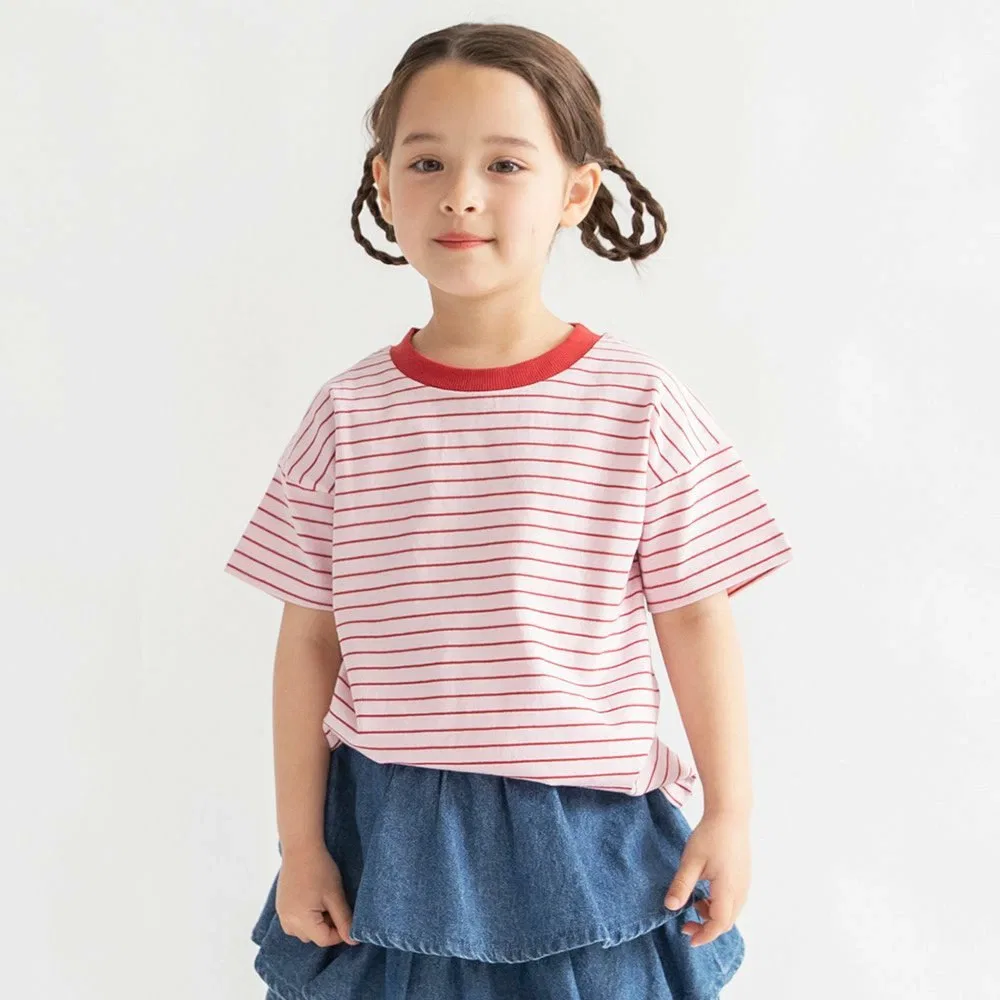 Однотонная футболка с коротким рукавом в полоску Branshes, Light pink