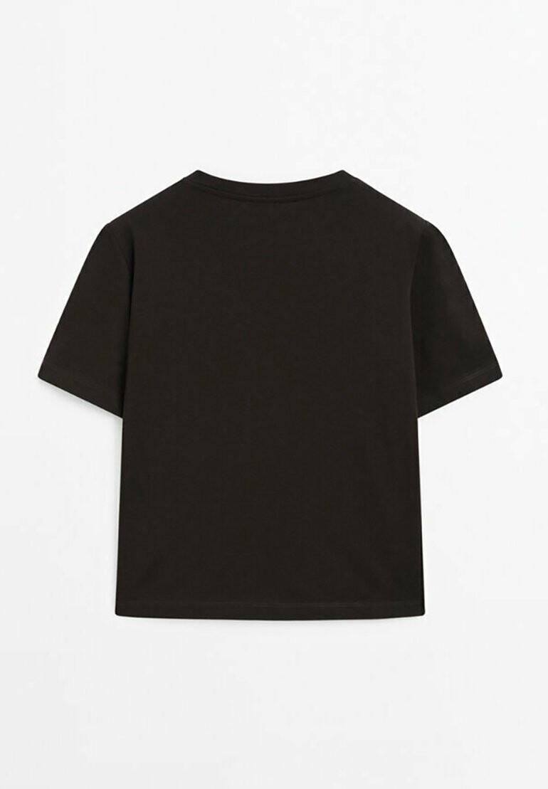 

Футболка базовая Short Sleeve Massimo Dutti, темно-коричневая