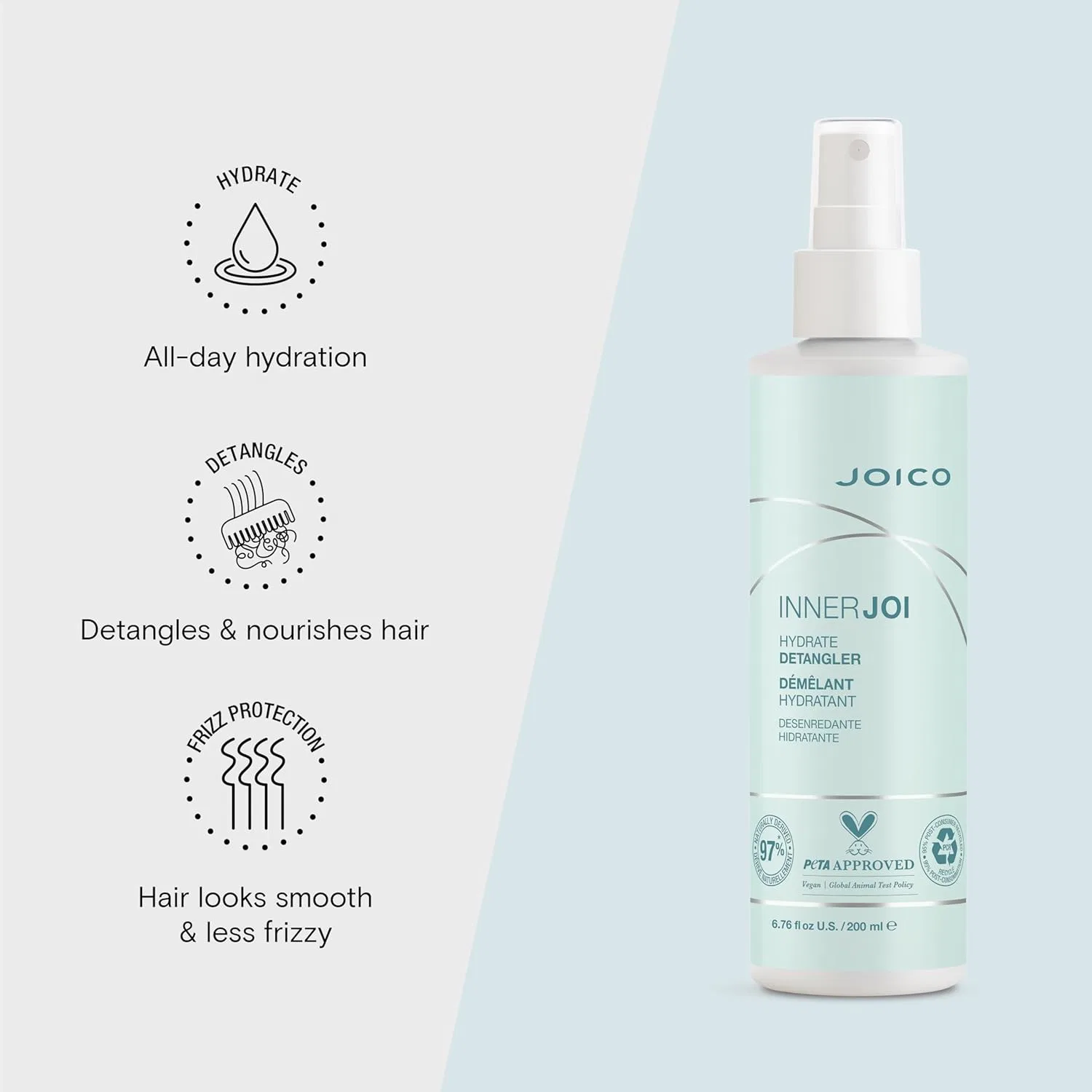 Спрей для распутывания волос «Innerjoi Hydrate Detangler» от Joico Joico — фото 4