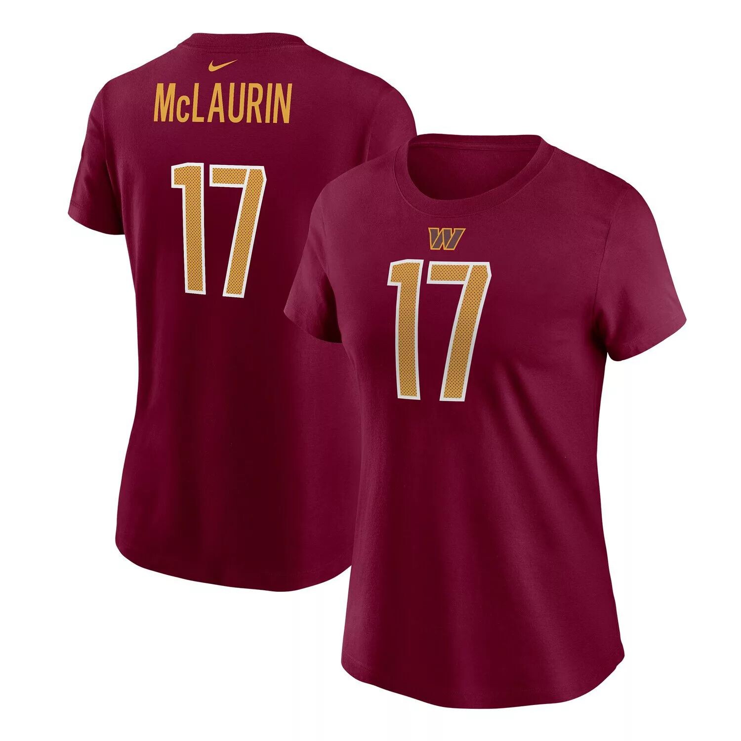 Женская футболка Nike Terry McLaurin Burgundy Washington Commanders с именем и номером игрока Nike — фото 4