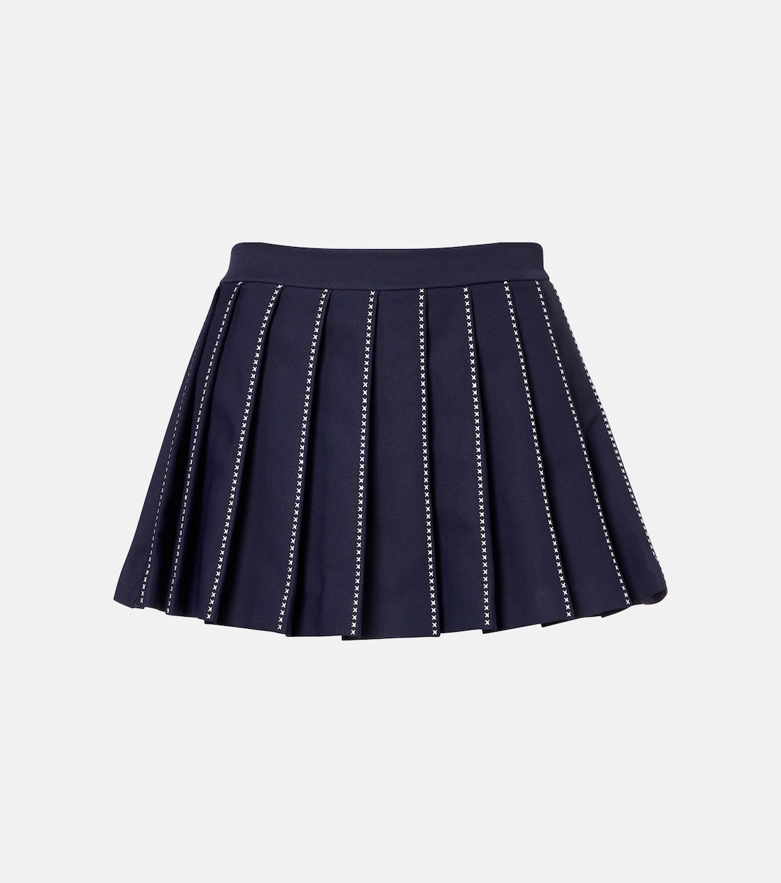 

Вышитая плиссированная теннисная юбка Tory Burch, Deep Navy