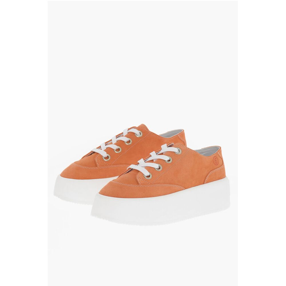 MM6 Замшевые низкие кеды с контрастной платформой 5,5 см Maison Margiela, Orange