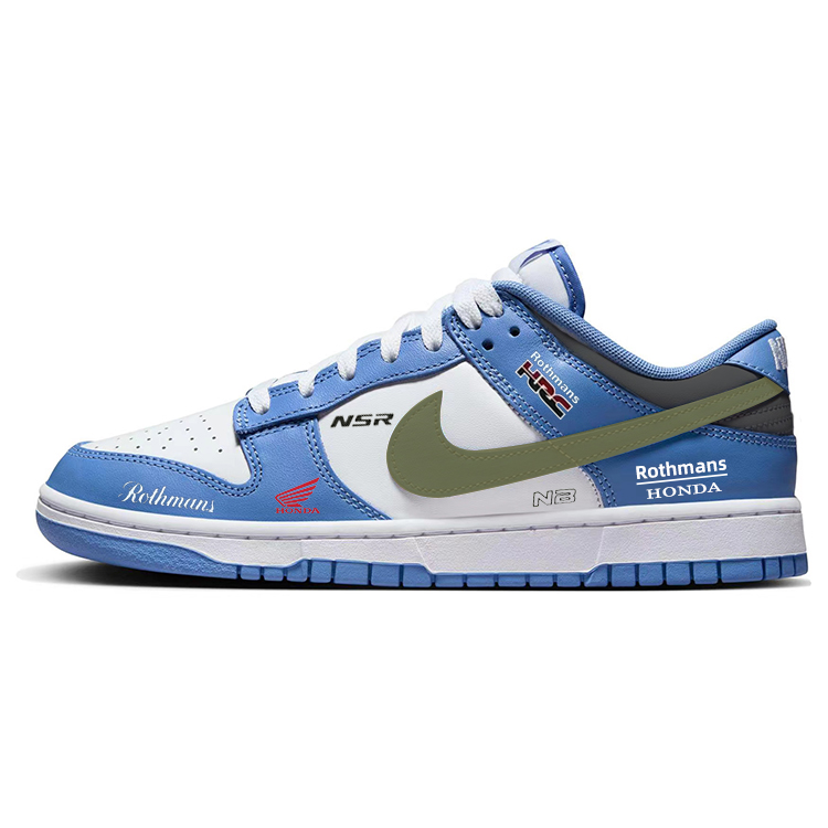 

Кроссовки Nike Dunk Skateboard Shoes Unisex Low-Top Blue White, синий