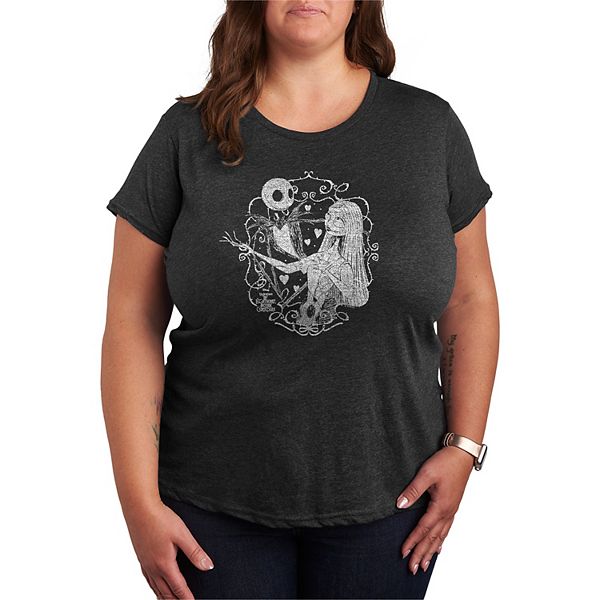

Футболка Plus size The Nightmare Before Christmas Jack & Sally Valentine Disney, Heather Charcoal, Черный, Футболка Plus size The Nightmare Before Christmas Jack & Sally Valentine Disney, Heather Charcoal