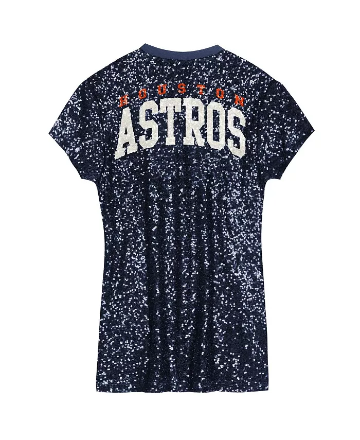 Детское платье с V-образным вырезом Houston Astros с пайетками, цвет темно-синий Outerstuff — фото 3