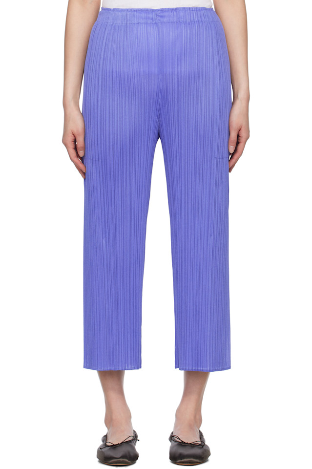 

Ежемесячные цвета мартовские брюки Pleats Please Issey Miyake, синий