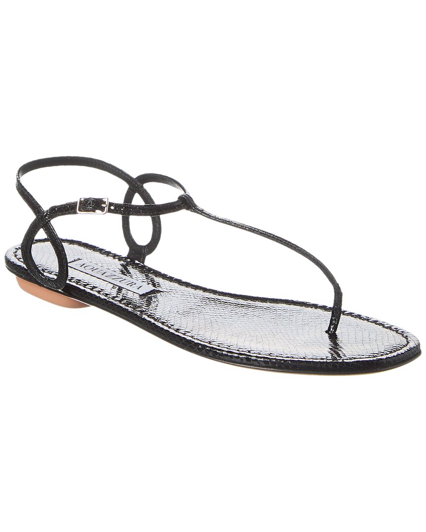 Акваццура Almost Bare Сандалии из змеиной кожи с тиснением Aquazzura, черный