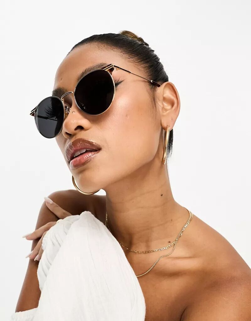 

Золотые круглые солнцезащитные очки DIFF Summit DIFF Eyewear