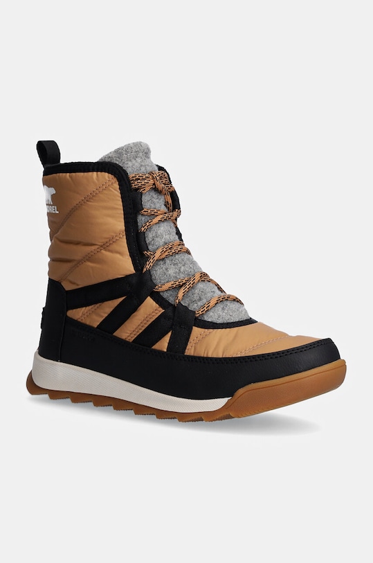 Зимние ботинки женские Sorel Whitney II Plus Lace WP стеганые, черно-коричневый