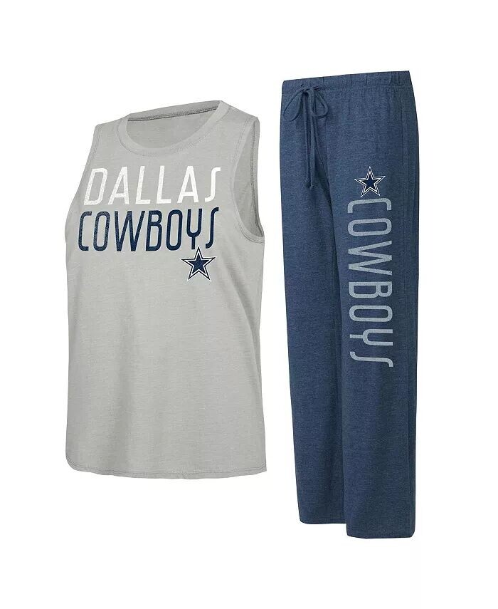 

Женский темно-синий, серый состаренный комплект Dallas Cowboys Muscle майка и брюки для отдыха Concepts Sport