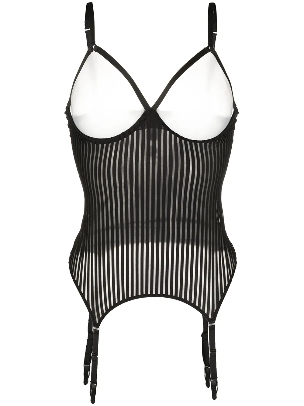 

Полосатое боди Maison Close, черный