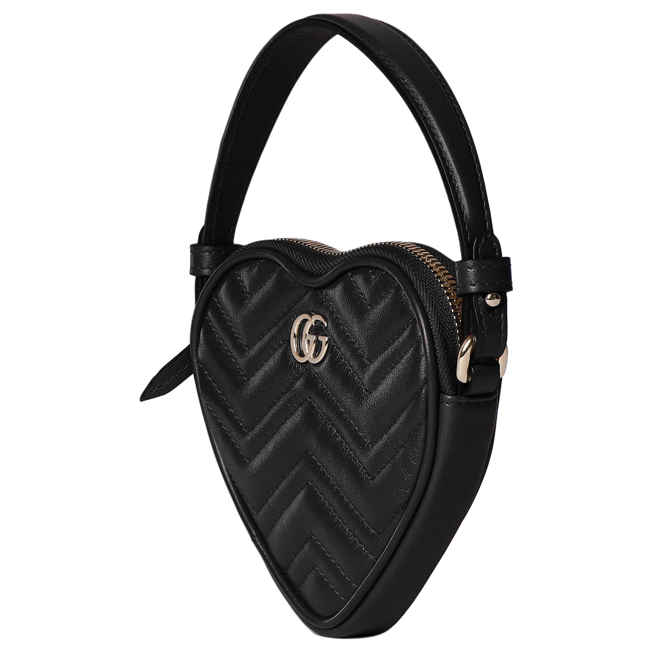 Женская мини-сумка Gucci GG Marmont в форме сердца — фото 3