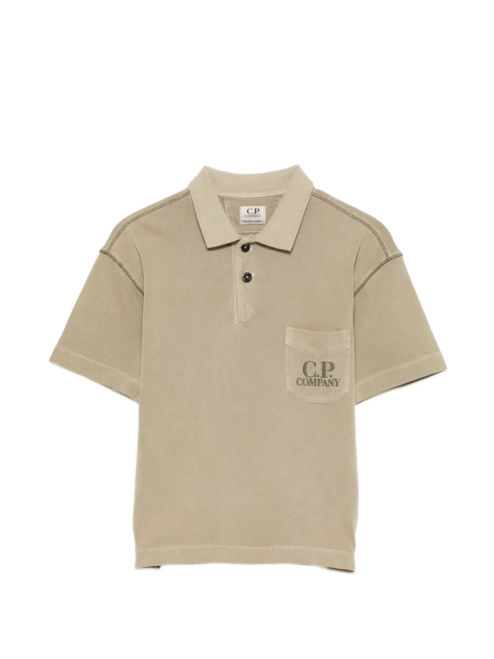 

Поло с карманом C.P. Company Kids, зеленый