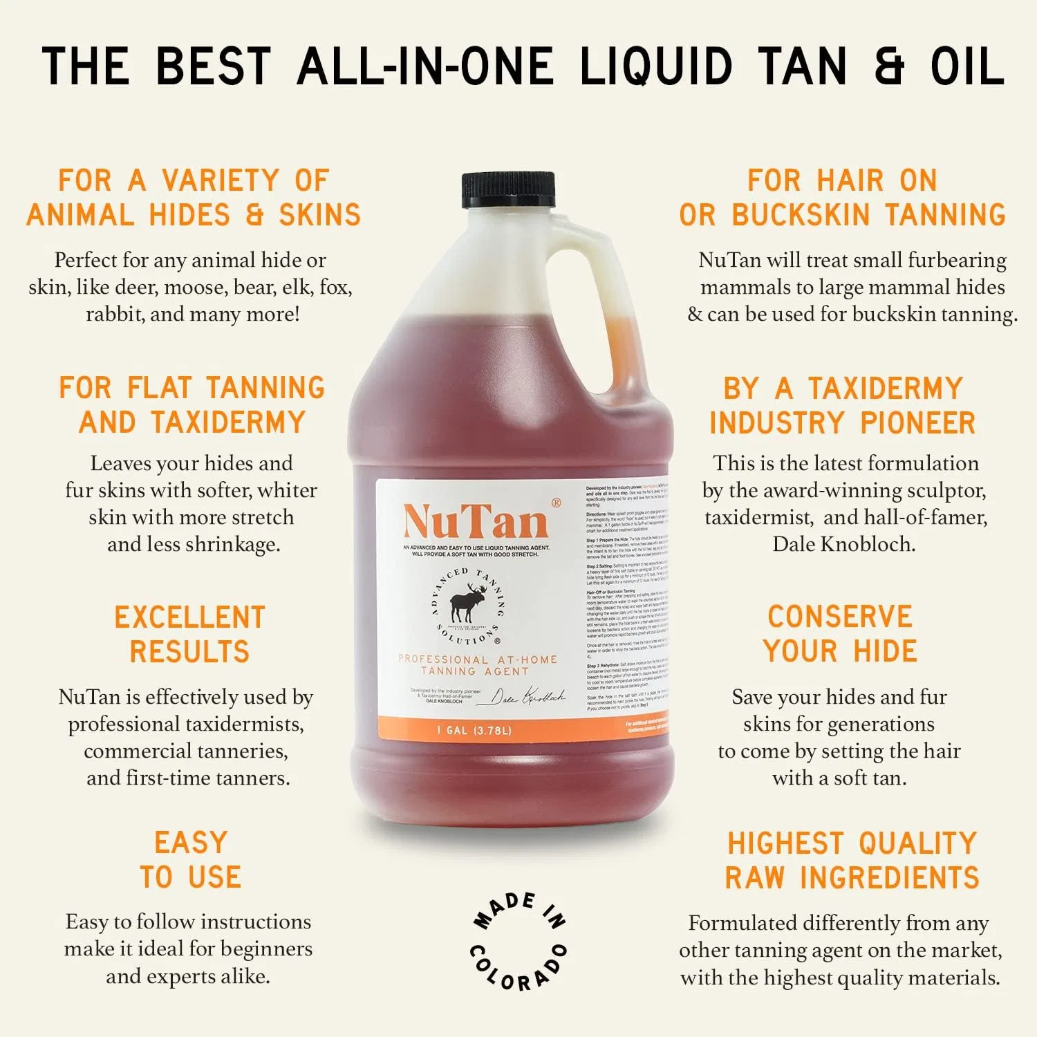 Средство для загара NuTan 1 галлон ADVANCED TANNING SOLUTIONS Advanced Tanning Solutions Products For Taxidermy & Fur Dressing — фото 4