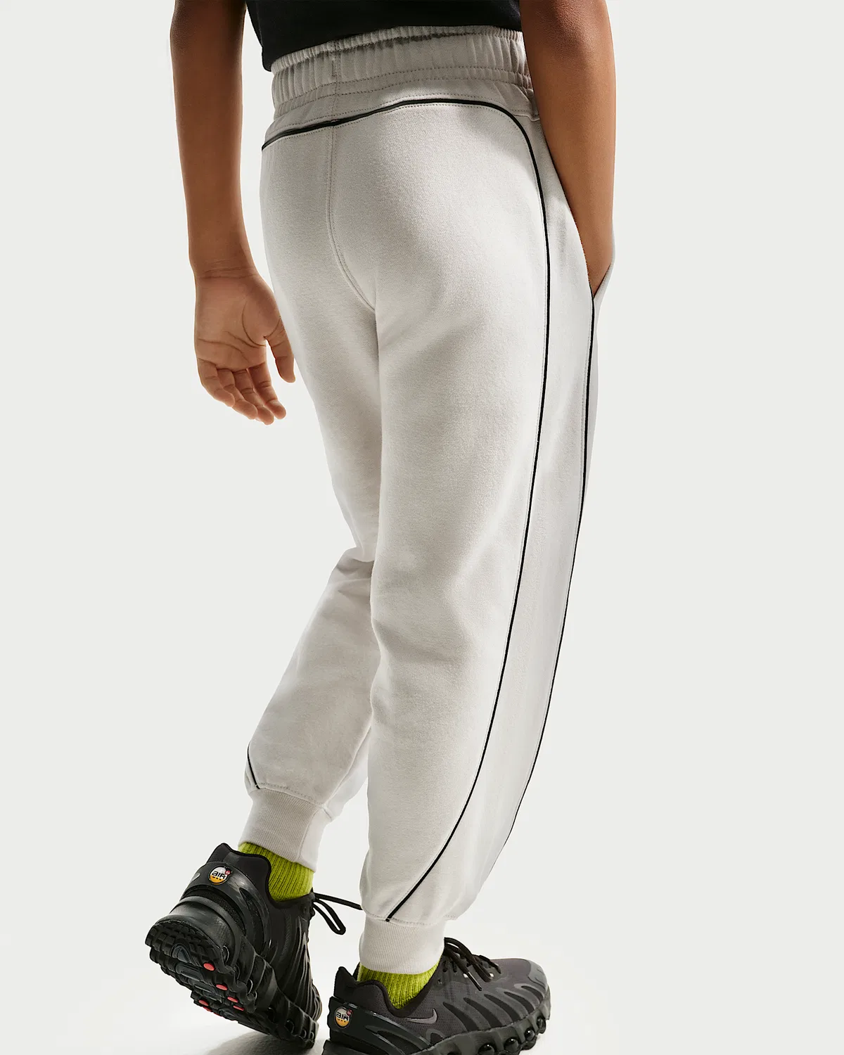 Детские спортивные штаны Nike Air из флиса, Light Bone/Black/Black — фото 3