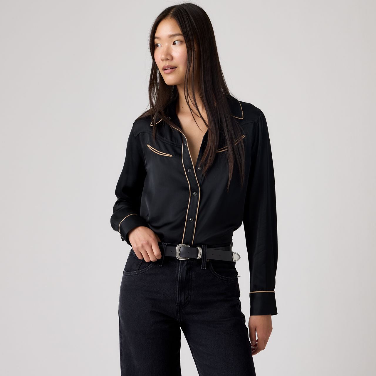 

Архивная рубашка Bradie Levi's, Anthracite Night - Black