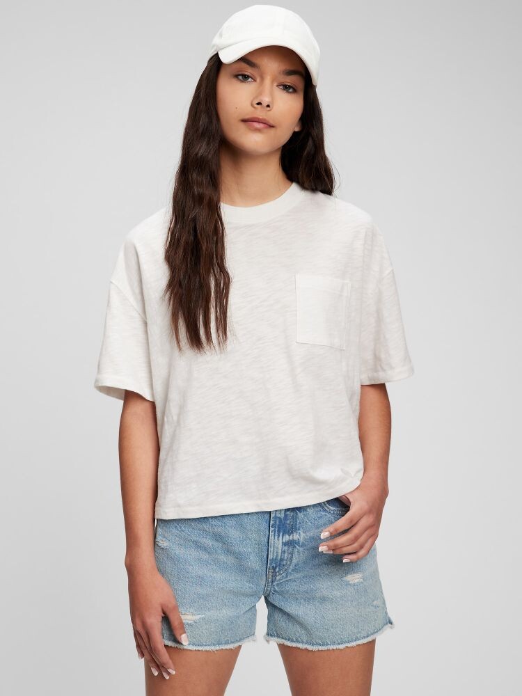 

Подростковая футболка из натурального хлопка. Gap, белый