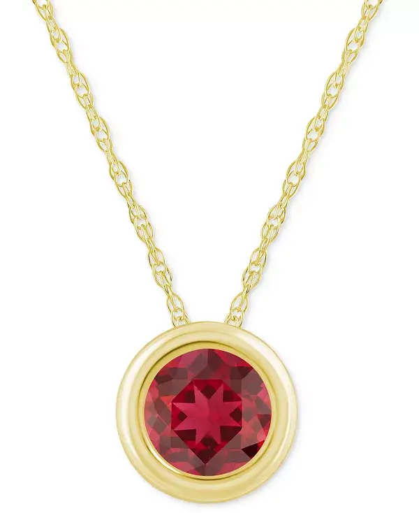 

Круглое ожерелье с подвеской 18 дюймов из 10-каратного желтого золота (также из 10-каратного белого золота) с драгоценными камнями Macy'S, ruby/gold
