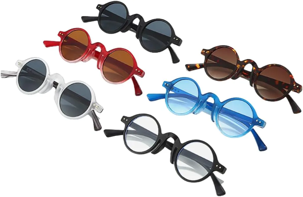 

Винтажные круглые солнцезащитные очки для мужчин и женщин, роскошные тренды мужской моды, стильные очки с защитой от УФ-излучения UV400 VRTRFFTR, Red-brown