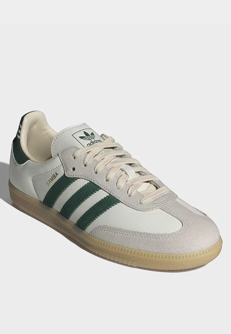 Кроссовки, повседневные, Samba OG, Adidas, белый/зеленый — фото 2