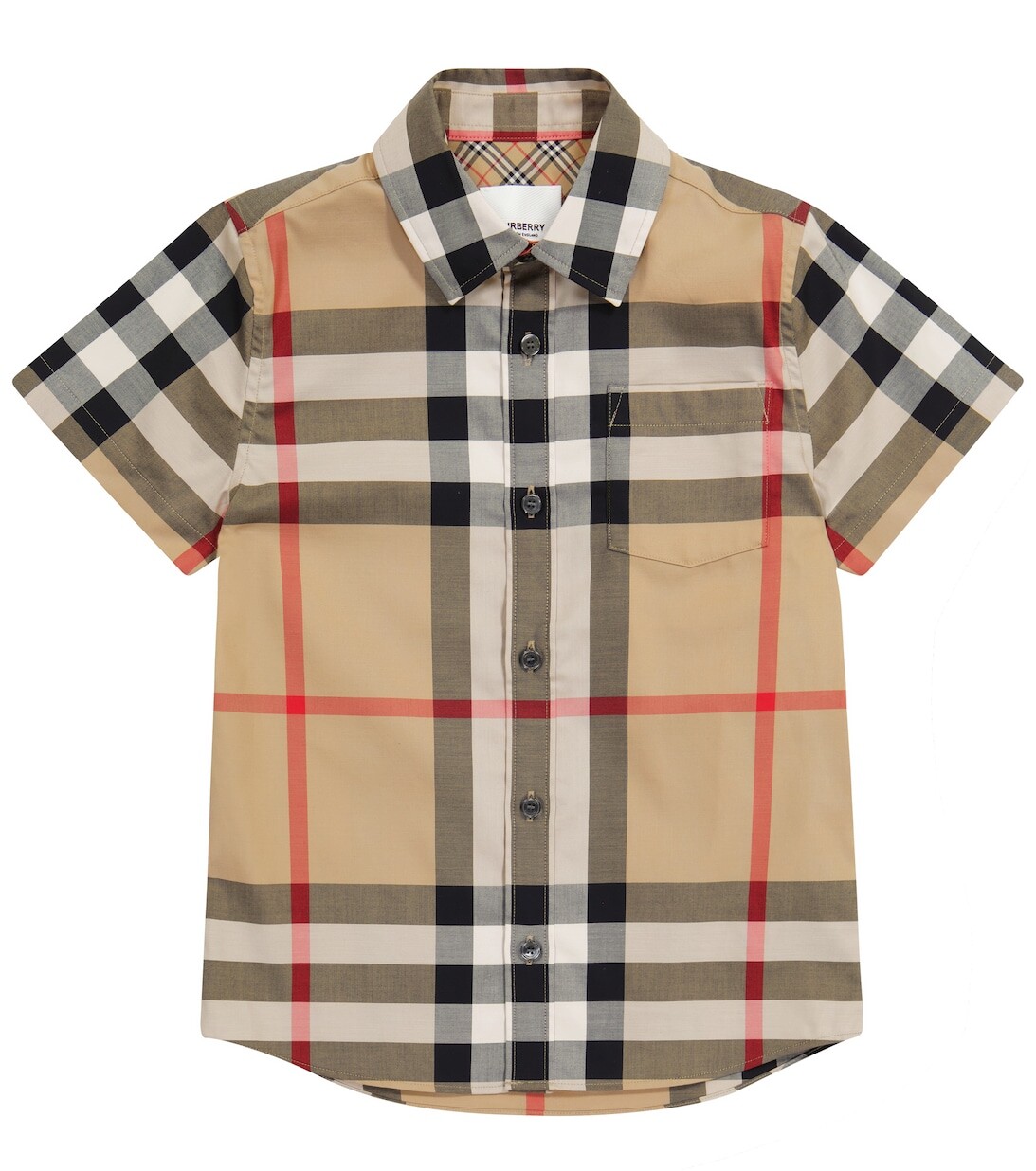 

Хлопковая рубашка в винтажную клетку Burberry, бежевый