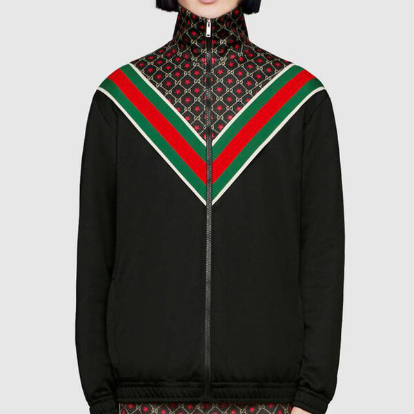 Куртка Gucci GG Star Oversize Jersey Jacket, черная — фото 4