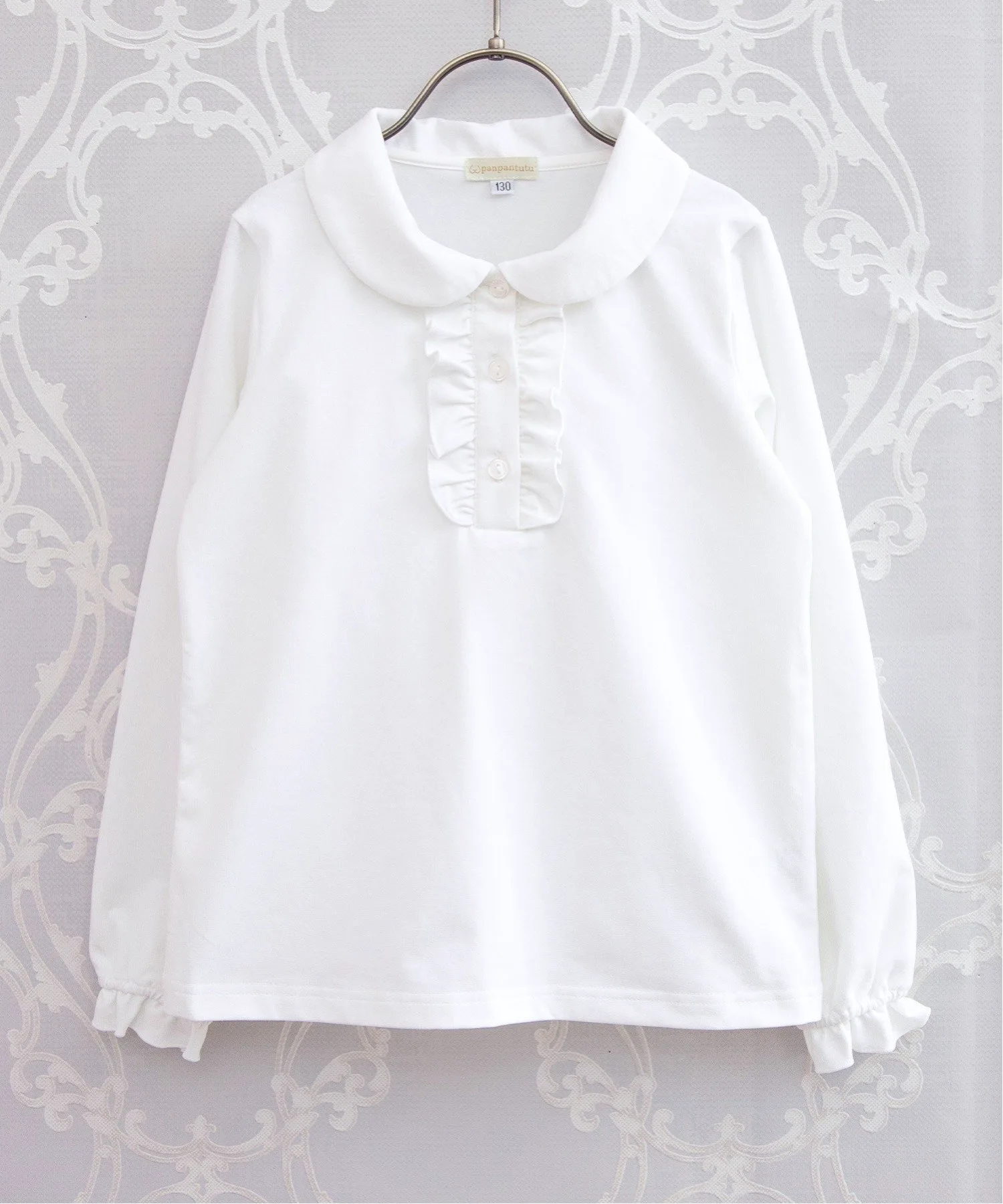 Классическая блузка с оборками Panpantutu, цвет White — фото 2