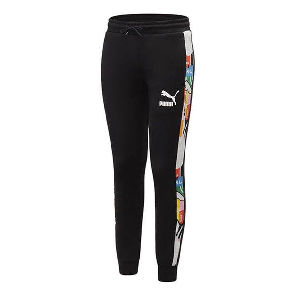 

Брюки printing drawstring casual long pants black Puma, черный