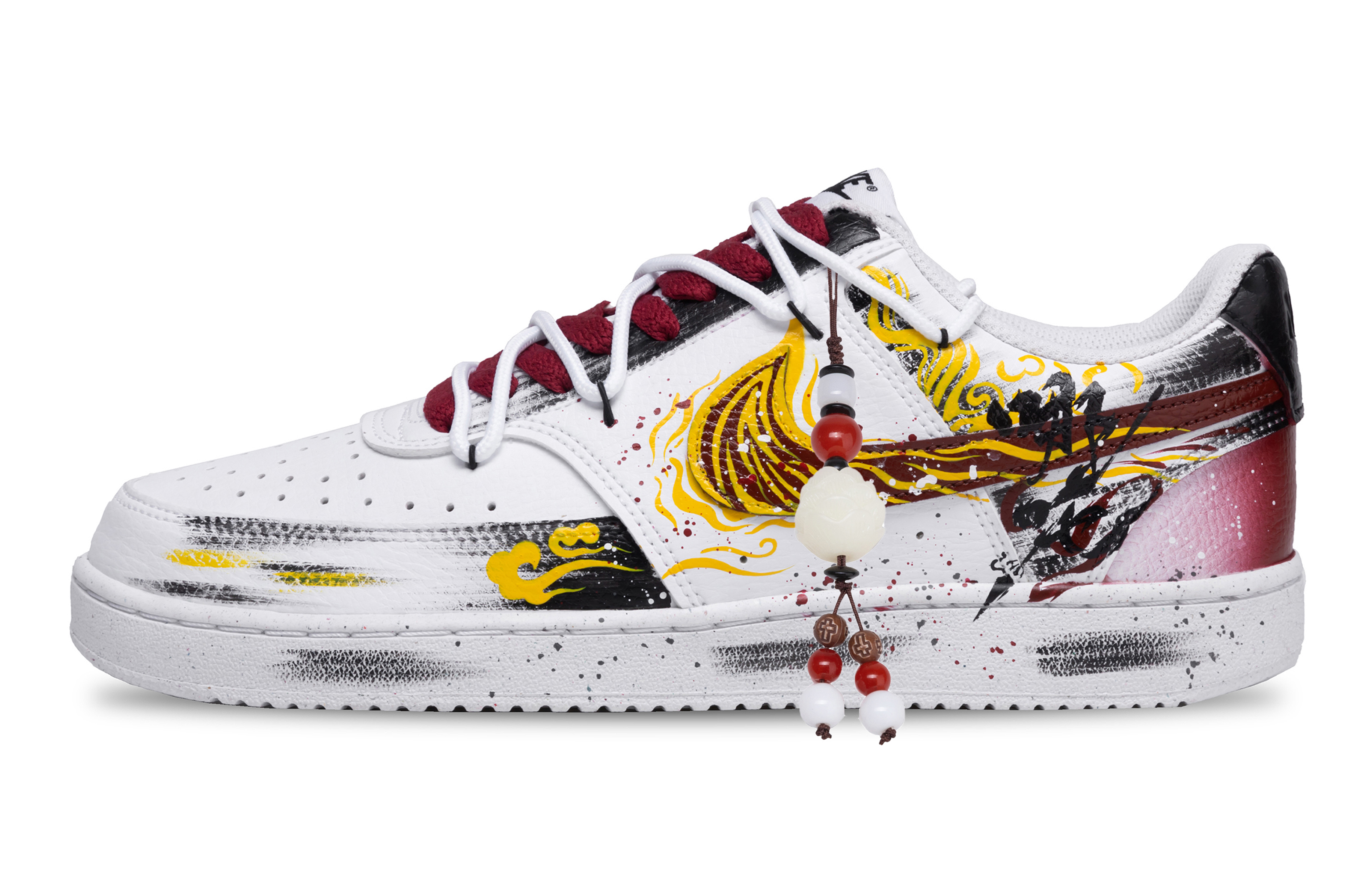

Nike Кроссовки Court Vision 1 Elf Demon Pact с низким верхом, противоскользящие, износостойкие, мужские, красные, белые