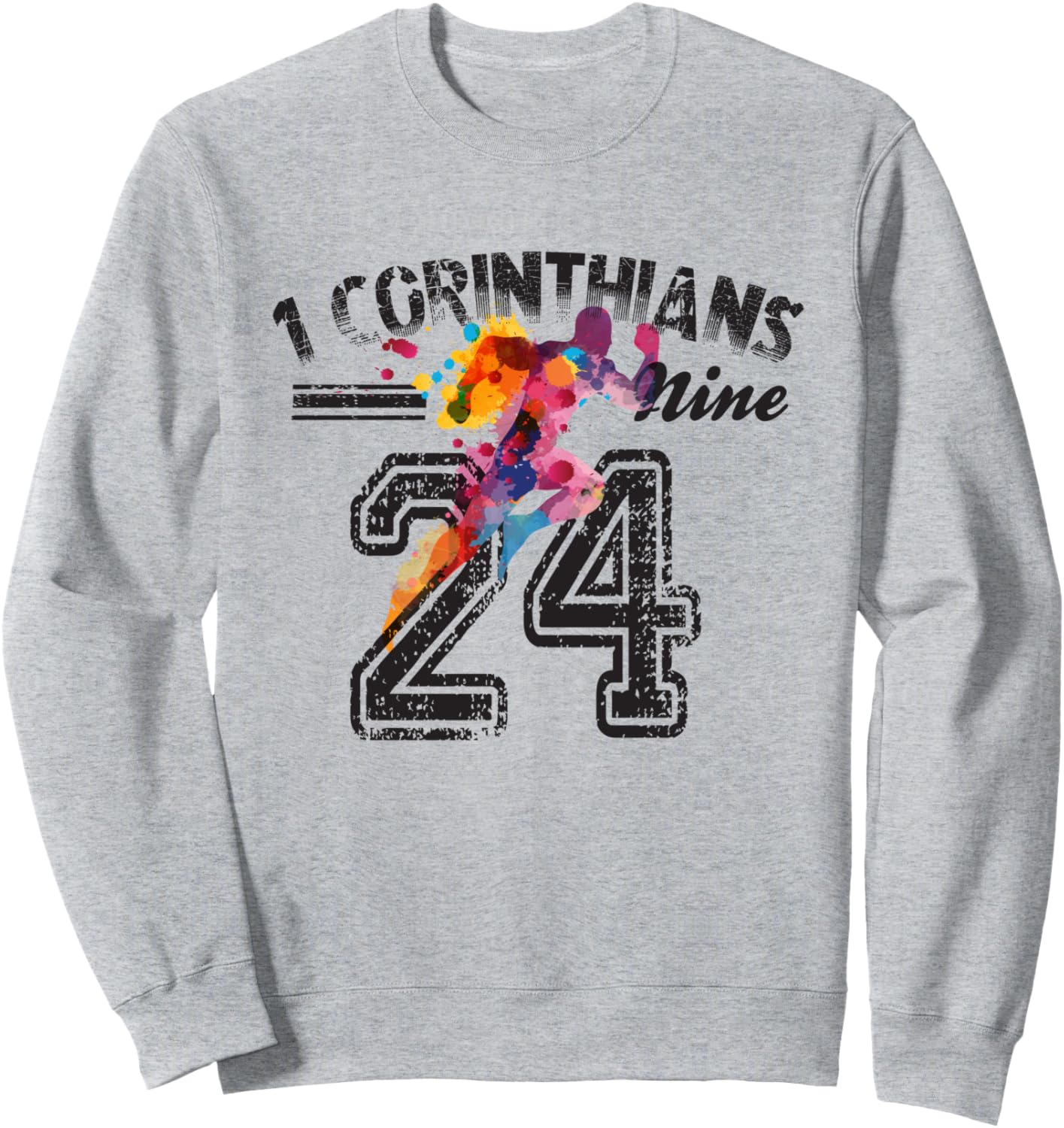 

1-е послание к Коринфянам 9:24. Христианская толстовка для бегунов Avinu Apparel, серый