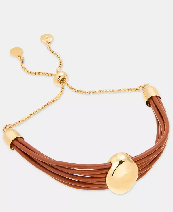

Браслет-Слайдер из золотистой кожи, эксклюзив от Macy's Style & Co, brown