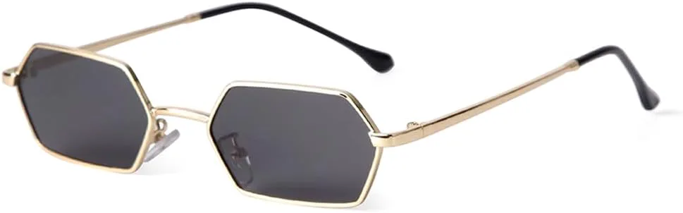 

Модные узкие прямоугольные солнцезащитные очки для женщин и мужчин, многоугольные линзы, металлическая оправа, защита от ультрафиолета UV400, SUN852 Generic, C2