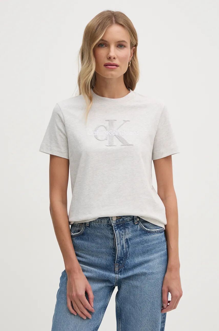 

Хлопковая футболка Calvin Klein Jeans, серый