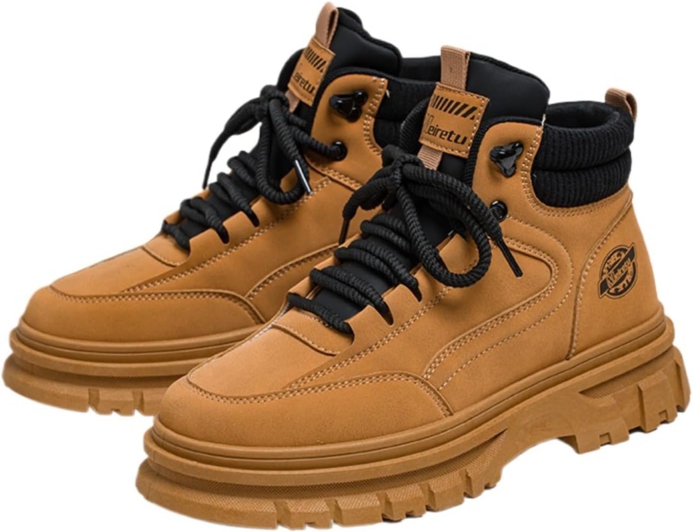 

Мужские зимние высокие ботинки krviuoe, Теплые, дышащие повседневные туфли с водоотталкивающей подошвой, Прочные и легкие кроссовки для пеших прогулок на улице, осени, походов и повседневного ношения, желтый