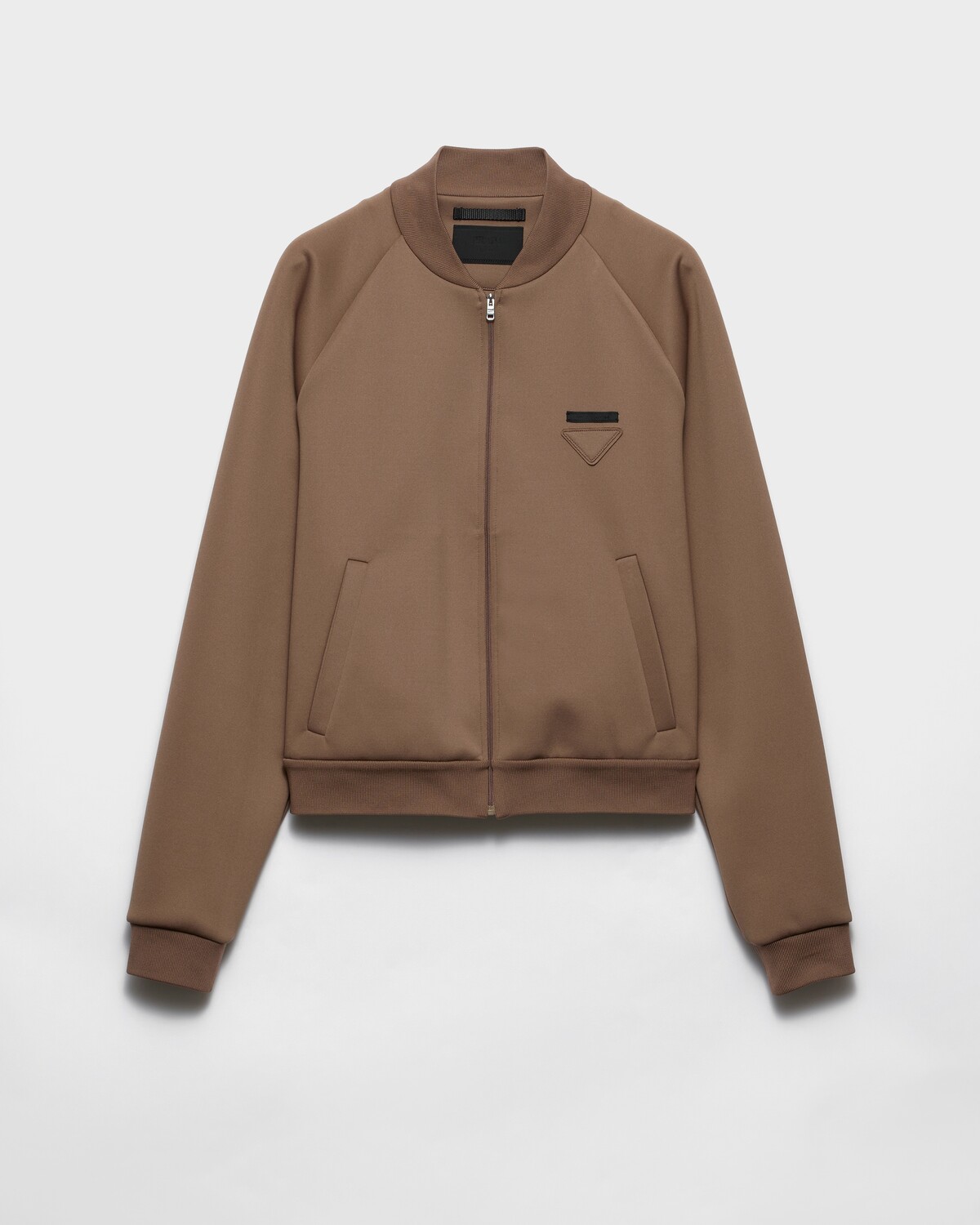 

Техническая флисовая куртка-блюсон Prada, коричневый цвет (bark brown)