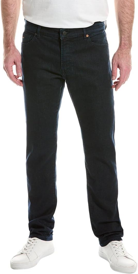 

BOSS Мужские прямые синие джинсы из стрейч-хлопка, Deep Ocean Blue