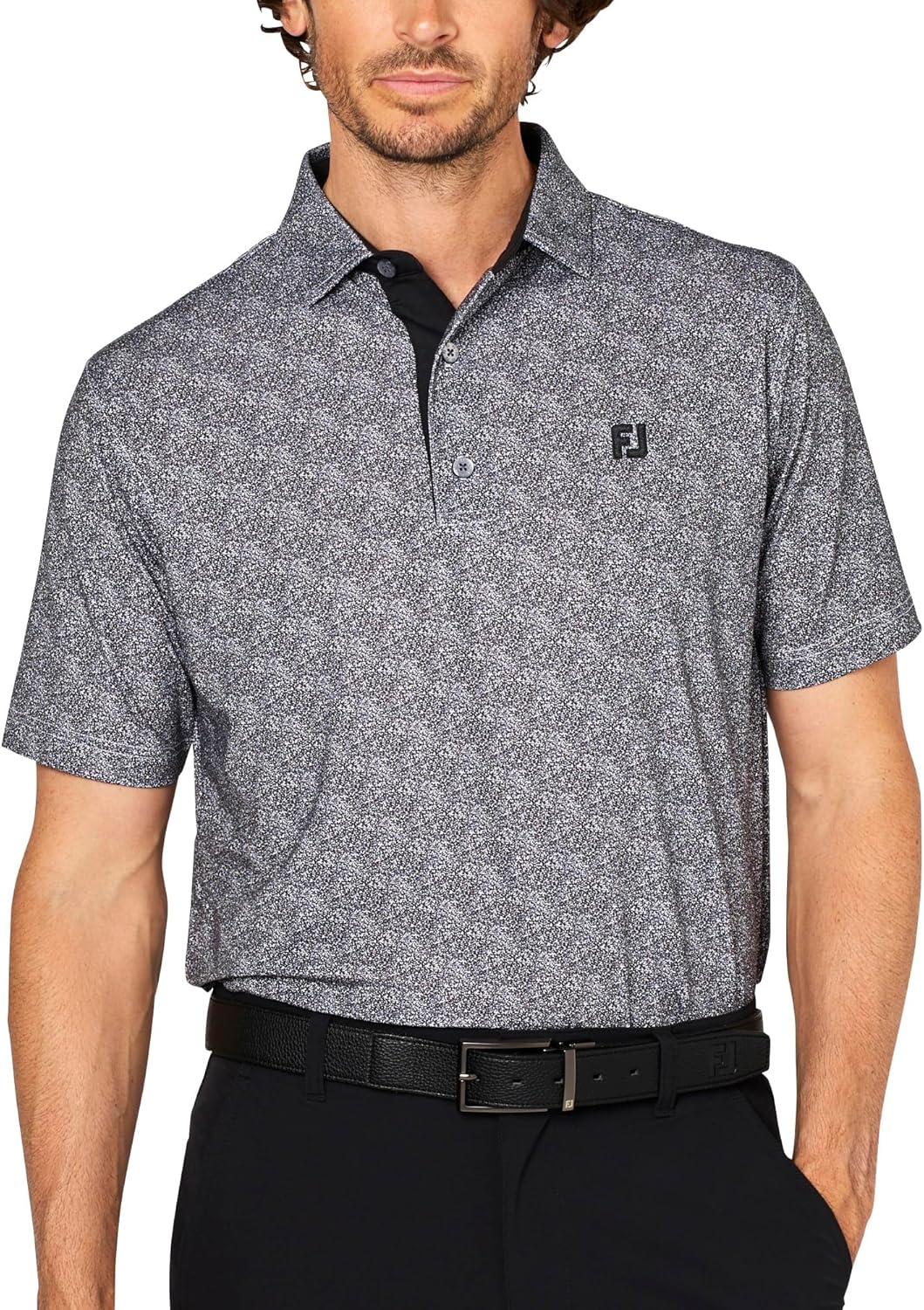 

Футболка для гольфа с коротким рукавом FootJoy Spray Mist Print, черный