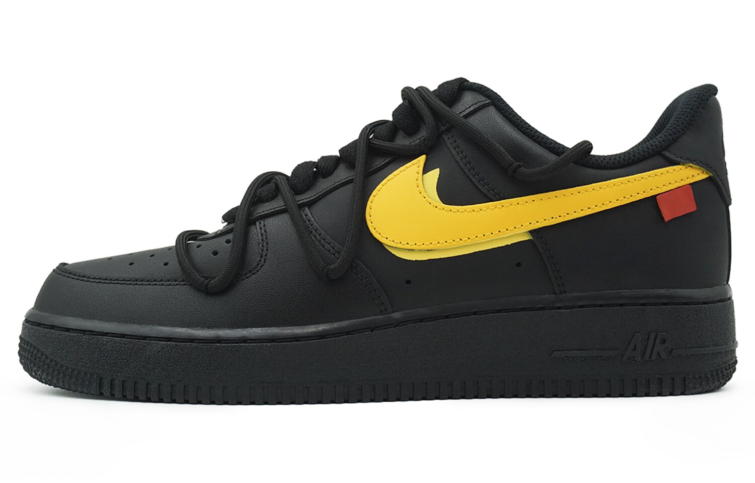 

Кроссовки для скейтбординга Air Force 1 женские с низким верхом, черный/желтый Nike