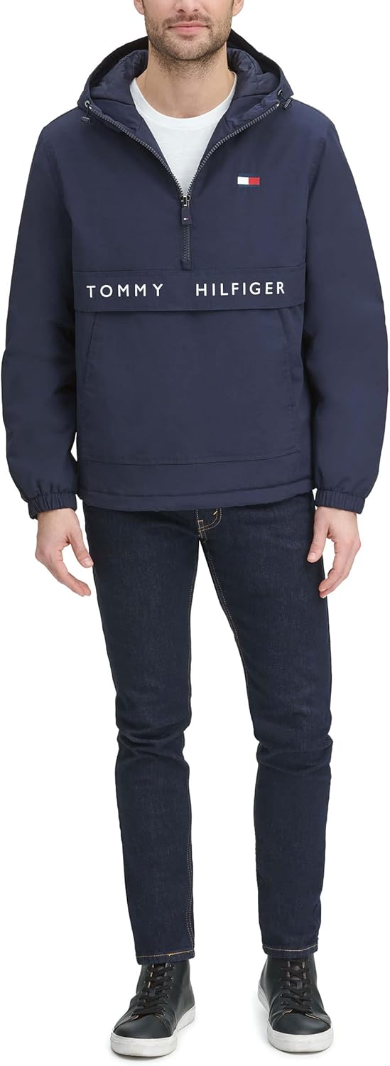 Мужская спортивная куртка Tommy Hilfiger с флисовой подкладкой и капюшоном, New Navy — фото 2