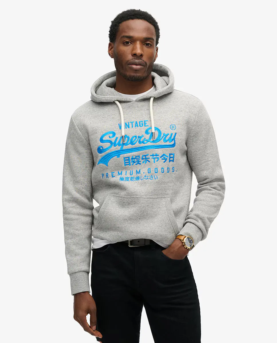 

Толстовка с неоновым рисунком Superdry, серый