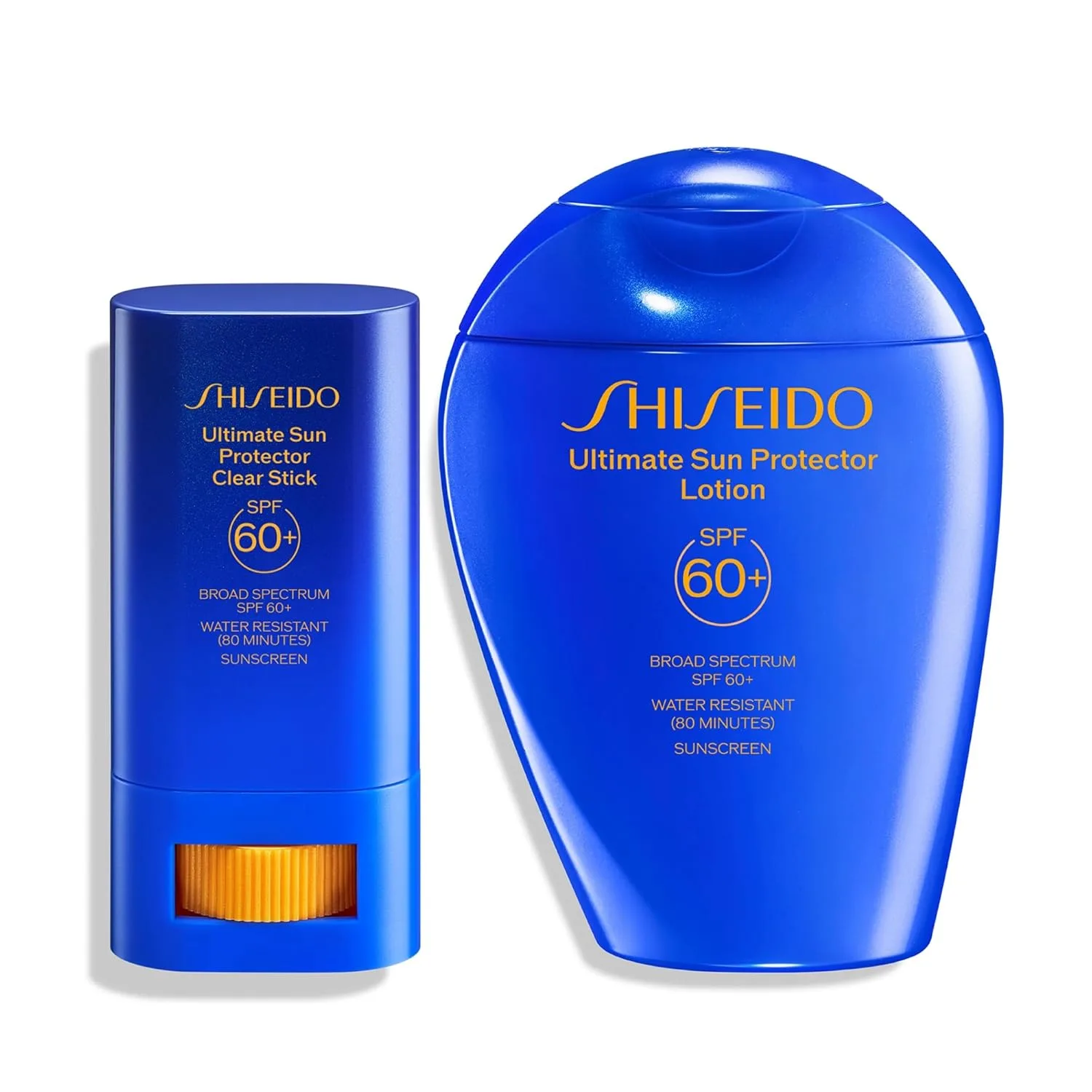 Shiseido Ultimate Sun Protector Clear Stick SPF 60+ (0.7 унции) + Sun Protector Lotion SPF 60+ (150 мл) - легкий, невидимый солнцезащитный крем широкого спектра без оксибензона и октиноксата