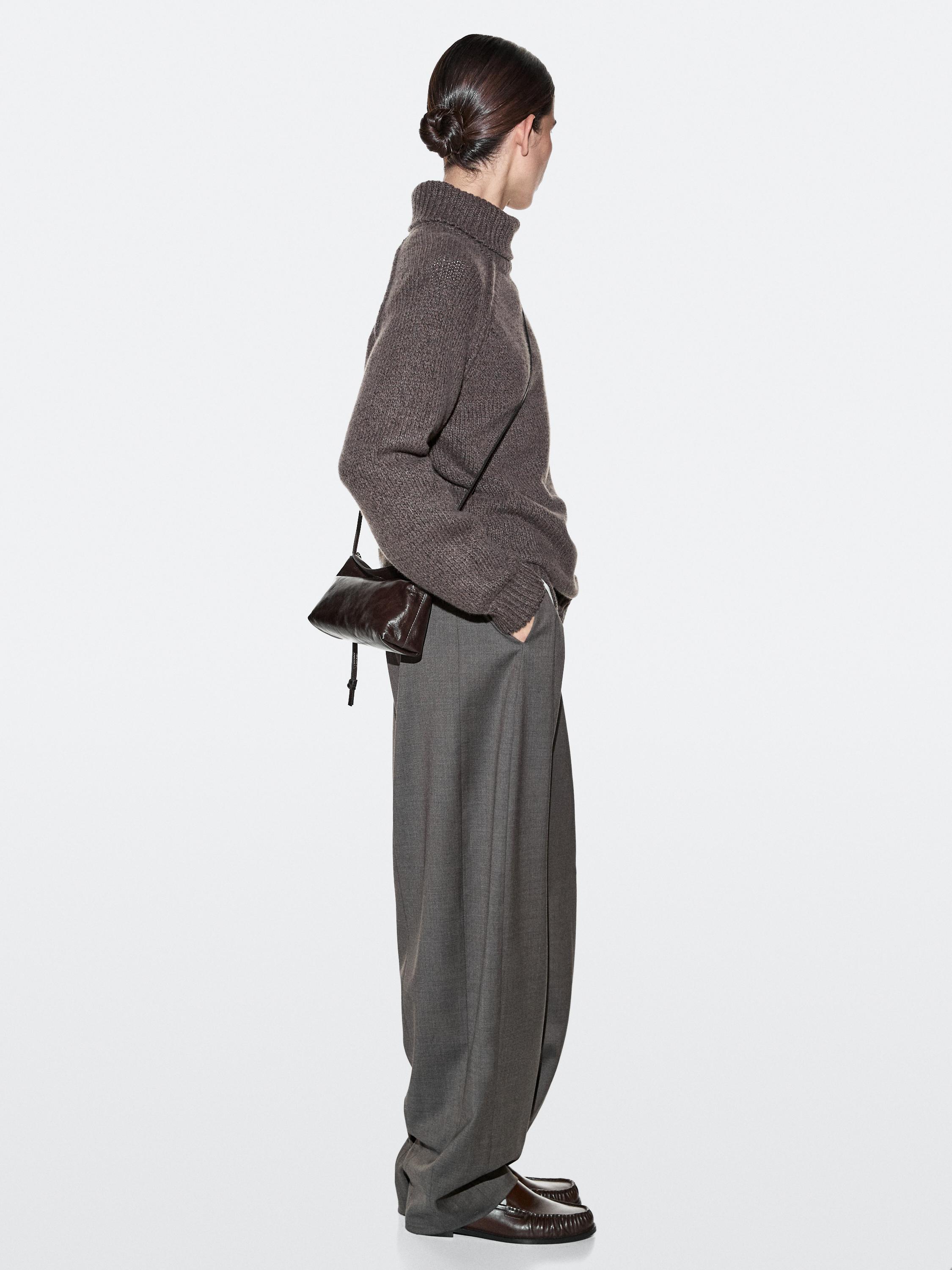 

Сумка-пауч из кожи наппа через плечо Massimo Dutti, brown marl