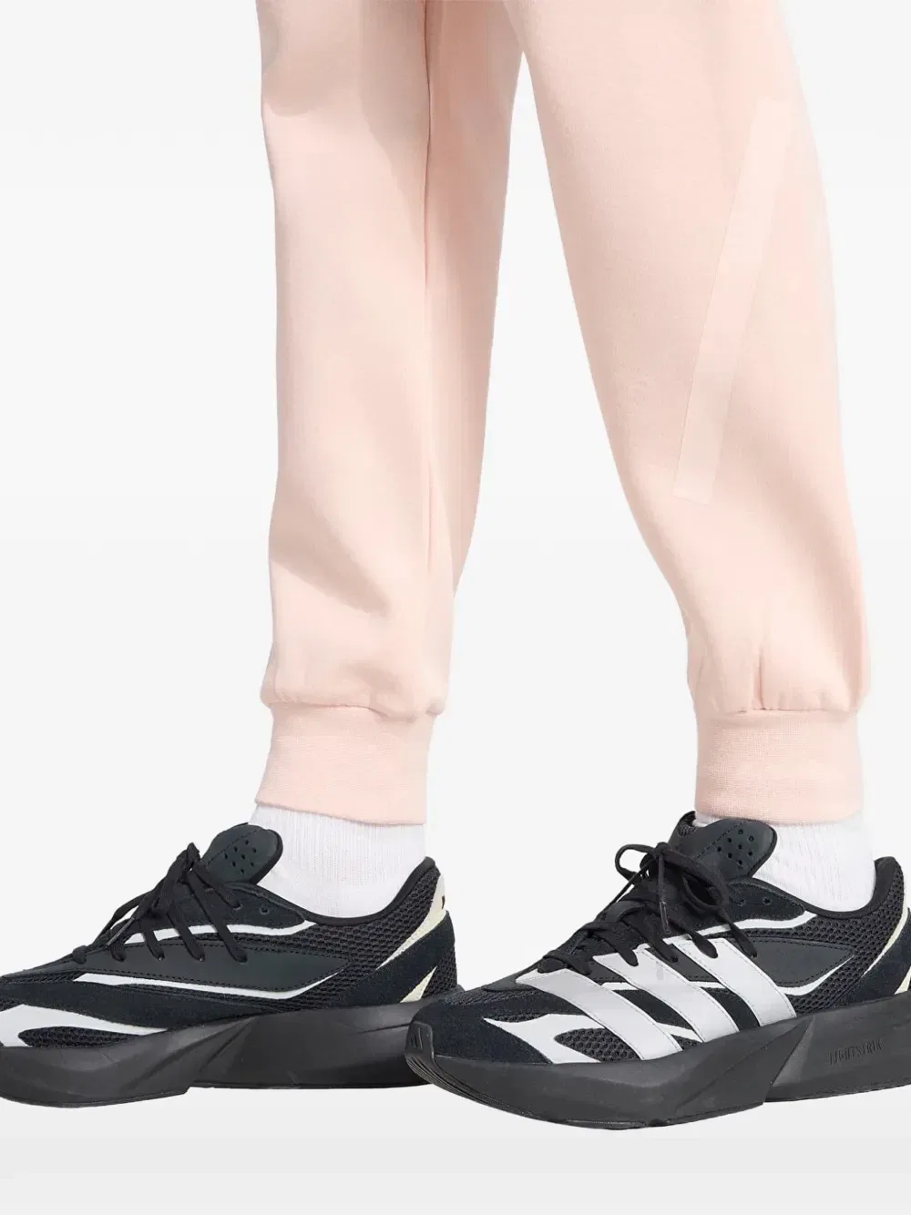 Спортивные брюки с кулиской на талии и логотипом Adidas, розовый — фото 4