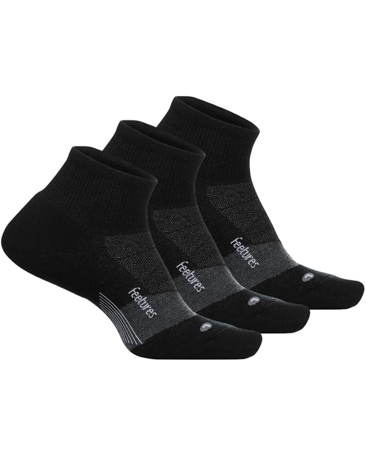 

Носки Unisex Feetures Merino 10 Ultra Light Quarter 3-Pair Pack, цвет Charcoal 1