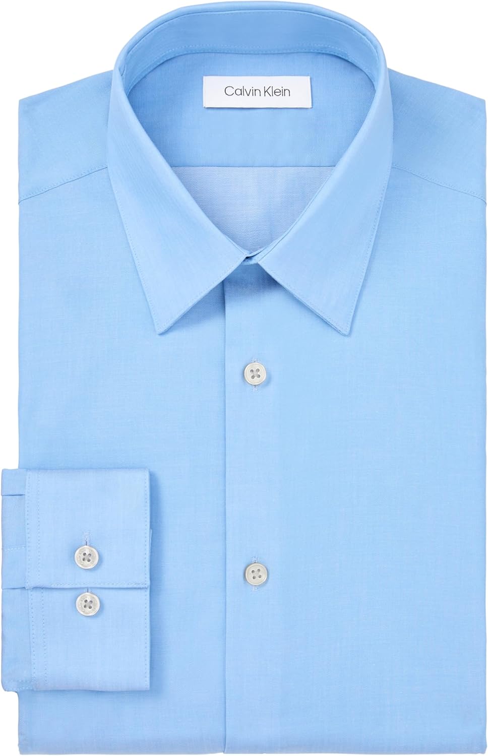 Мужская рубашка Calvin Klein Slim Fit с рисунком «елочка» без желтизны, Mist — фото 3