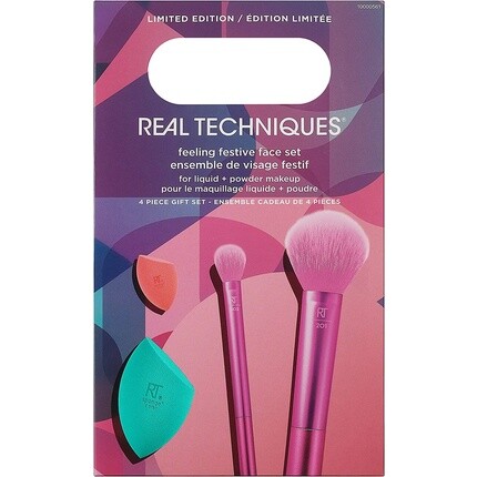 

Набор для лица Ed Lim Holidays Feeling Festive с 2 спонжами и 2 готовыми кистями от Real Techniques, Real Techniques